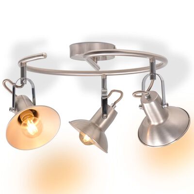vidaXL loftslampe til 3 pærer E14 sølvfarvet