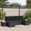 vidaXL Havesofa S&aelig;t med pude 6 pcs Sort Poly Rattan