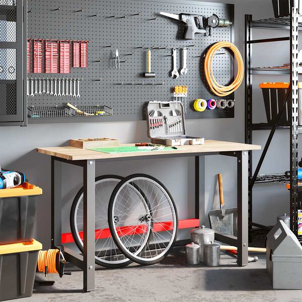 vidaXL arbejdsb&aelig;nk 140x60x81,5 cm massivt egetr&aelig;