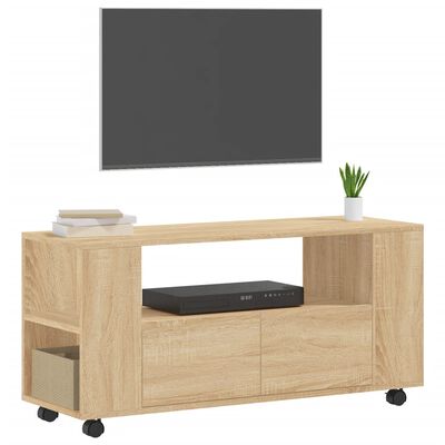 vidaXL tv-bord 102x34,5x43 cm konstrueret træ sonoma-eg