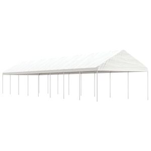 vidaXL pavillon med tag 17,84x4,08x3,22 m polyethylen hvid