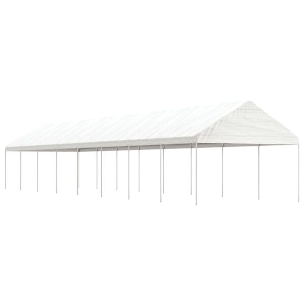 vidaXL pavillon med tag 17,84x4,08x3,22 m polyethylen hvid