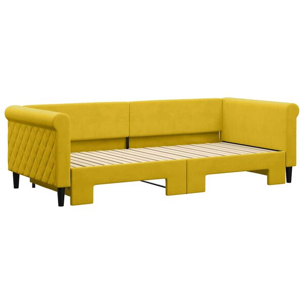 vidaXL daybed med udtr&aelig;k 90x200 cm velour gul