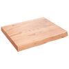 vidaXL bordplade 60x50x(2-6) cm behandlet massivt egetr&aelig; lysebrun