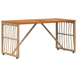 vidaXL Udend&oslash;rs Bord Naturfarvet 80 x 40 x 40 cm St&aring;l og Polyrattan