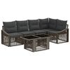 vidaXL Havesofa S&aelig;t 6 stk. Gr&aring; og M&oslash;rkegr&aring; polyrattan