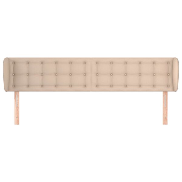 vidaXL sengegavl med kanter 183x23x78/88 cm kunstl&aelig;der cappuccino
