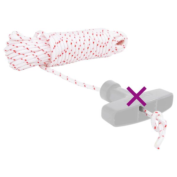 vidaXL startsnor Ø4 mm 10 m nylon hvid og rød