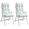 vidaXL stolehynder med h&oslash;j ryg 2 stk. oxfordstof bladm&oslash;nster
