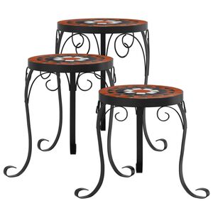 vidaXL planteborde 3 stk. keramik terracotta og hvid