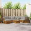 vidaXL Sofas&aelig;t med pude 9 pcs Naturlig og Lys Gr&aring; Massivt Akacietr&aelig;