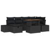 vidaXL Havesofa S&aelig;t med pude med opbevaring 7 pcs Sort polyrattan