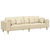 vidaXL Sofa med pude Creme 250 x 77 x 76 cm Stof