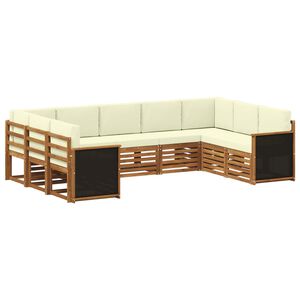 vidaXL Sektionalsofa s&aelig;t med pude 7 pcs Naturlig og Fl&oslash;de