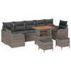 vidaXL Havesofa S&aelig;t 10 stk. Gr&aring; polyrattan