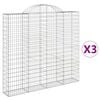 vidaXL buede gabionkurve 3 stk. 200x30x180/200 cm galvaniseret jern