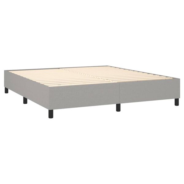 vidaXL Boxspring sengeramme 160x200 cm stof lysegrå