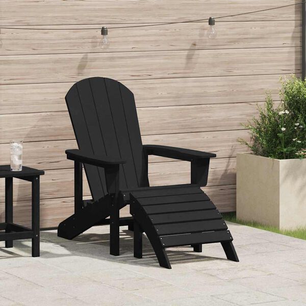 vidaXL Adirondack-stol Sort 82 x 74 x 92 cm HDPE