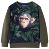 Sweatshirt til b&oslash;rn str. 128 kakifarvet
