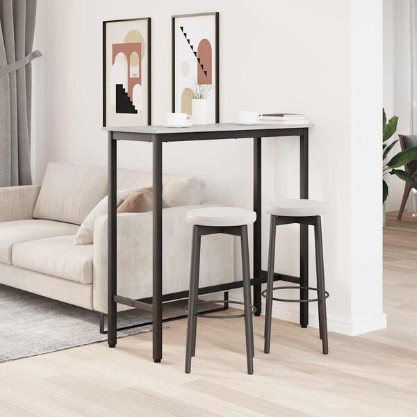 vidaXL bord Gr&aring; Sonoma 100 x 40 x 100,5 cm Ingeni&oslash;rtr&aelig; og st&aring;l