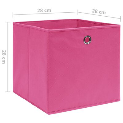 vidaXL opbevaringskasser 4 stk. ikke-vævet stof 28x28x28 cm pink