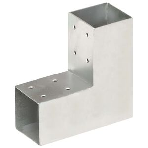 vidaXL stolpebeslag L-form 71x71 mm galvaniseret metal