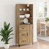 vidaXL Highboard Artisan Egetr&aelig; 69,5 x 34 x 180 cm Konstrueret tr&aelig;