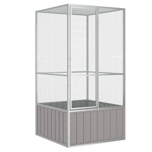 vidaXL fuglebur 111x107x211,5 cm galvaniseret st&aring;l gr&aring;