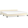 vidaXL Sengeramme med hovedg&aelig;rde uden madras Creme 200x200 cm