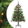 vidaXL Kunstigt juletr&aelig; med LED -strimmellys Gr&oslash;n 150 cm PVC og metal