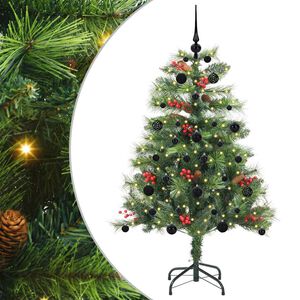 vidaXL Kunstigt juletr&aelig; med LED -strimmellys Gr&oslash;n 150 cm PVC og metal