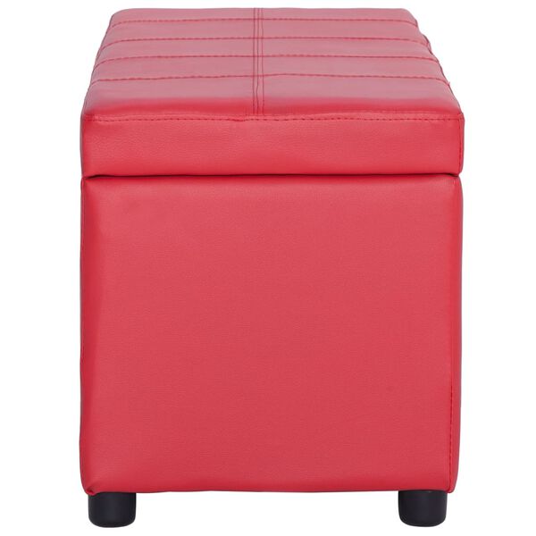 vidaXL b&aelig;nk med opbevaringsrum 116 cm kunstl&aelig;der r&oslash;d