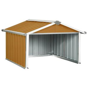 vidaXL garage til robotpl&aelig;neklipper 92x97x63 cm galvaniseret st&aring;l brun