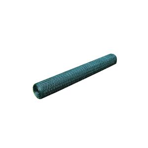 vidaXL h&oslash;nsenet 25x0,5 m st&aring;l med PVC-bel&aelig;gning gr&oslash;n