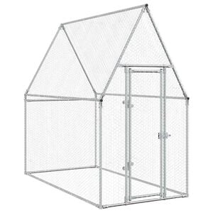 vidaXL h&oslash;nsehus 200x100x190 cm galvaniseret st&aring;l gr&aring;