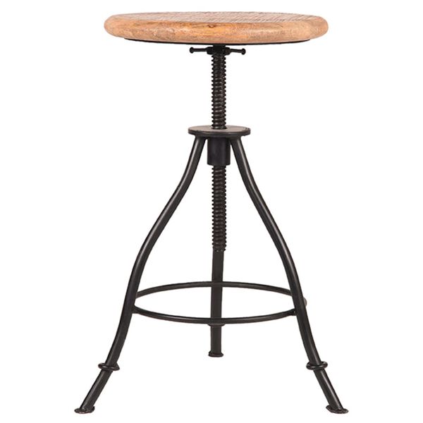 LABEL51 taburet Jaipur 35x35x46-75 cm tr&aelig;farvet/sort