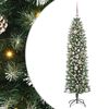 vidaXL Kunstigt slankt juletr&aelig; med 150 LED'er Gr&oslash;n og Hvid 150 cm