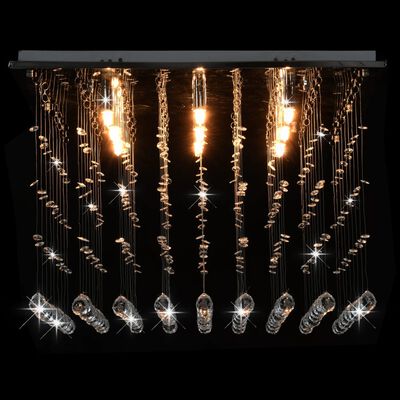 vidaXL loftlampe med krystalperler kubeform G9 sølvfarvet