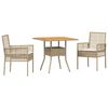 vidaXL Have Spisebordss&aelig;t 3 pcs Beige polyrattan