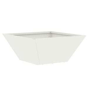 vidaXL Have Blomsterkrukke Hvid 35 x 35 x 15 cm Koldvalset st&aring;l