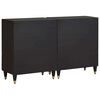 vidaXL Sideboard med hylde 2 pcs Sort 60 x 33 x 75 cm Massivt mangotr&aelig;