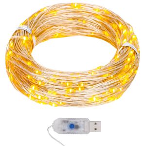 vidaXL fairylights-lysk&aelig;de 40 m 400 LED'er 8 funktioner varm hvid