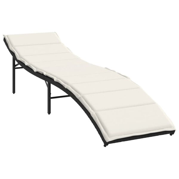 vidaXL liggestole 2 stk. med bord polyrattan sort