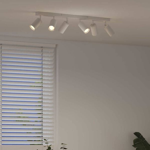 vidaXL Loftsspot med spotlights Hvid 73 x 6 x 16 cm Metal