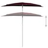 vidaXL halv parasol med stang 180x90 cm bordeauxrød