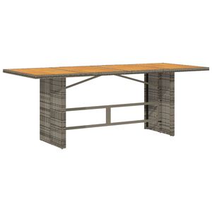 vidaXL havebord med top i akacietr&aelig; 190x80x74 cm polyrattan gr&aring;