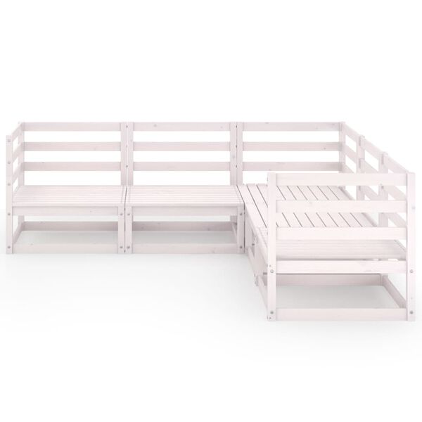 vidaXL lounges&aelig;t til haven 5 dele massivt fyrretr&aelig; hvid