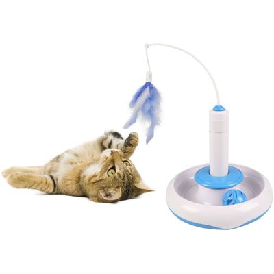 FLAMINGO kattelegetøj med fjer og bold 18 cm