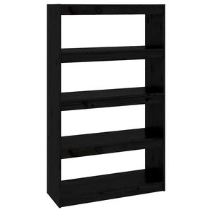 vidaXL bogreol/rumdeler 80x30x135,5 cm massivt fyrretr&aelig; sort