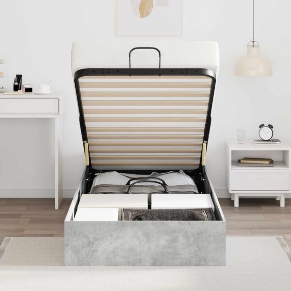 vidaXL Ottoman Sengestel Beton Gr&aring; 193 x 120 x 25 cm Konstrueret tr&aelig;